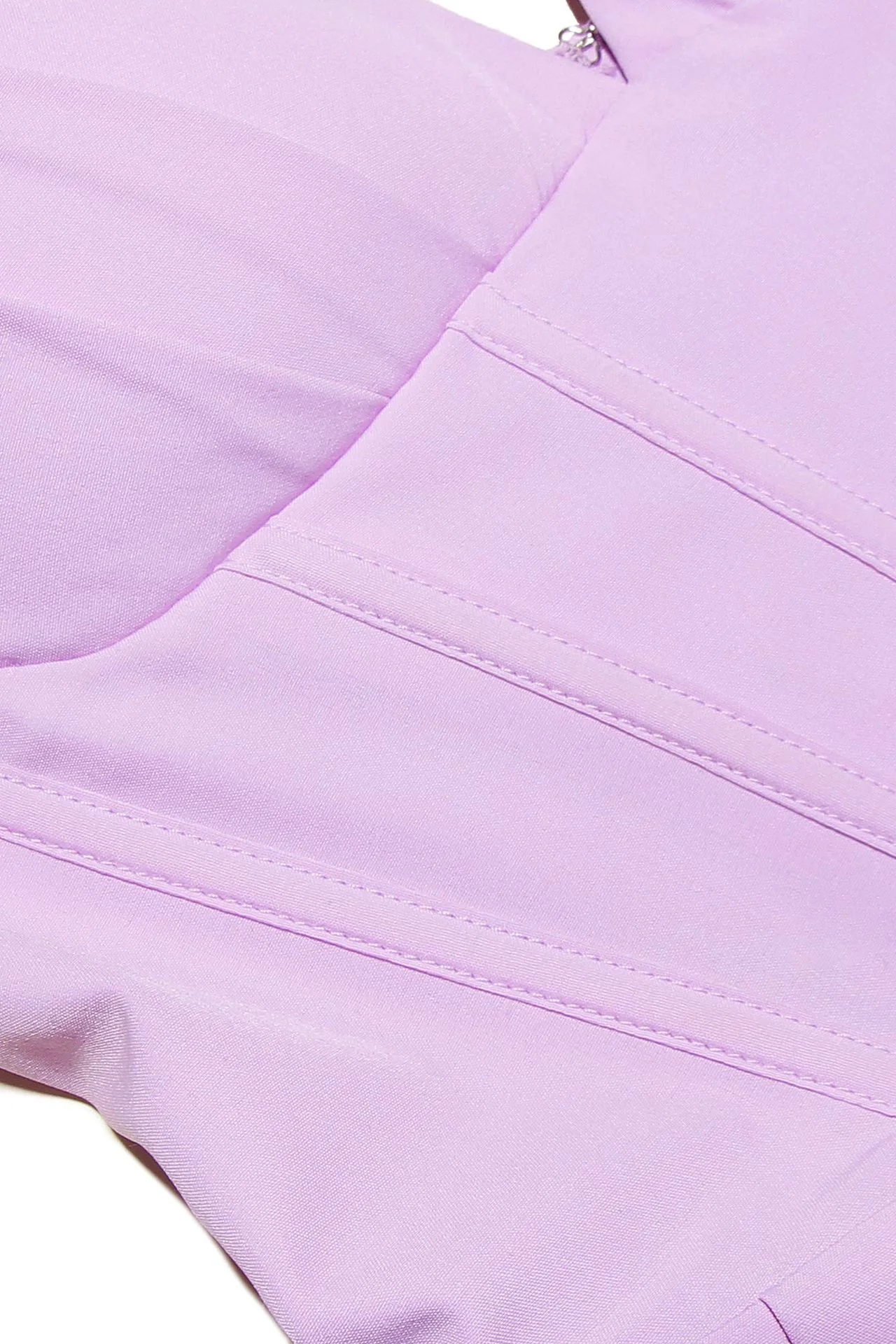 V-neck Lavender Pleated Short Party Dress - Image 9