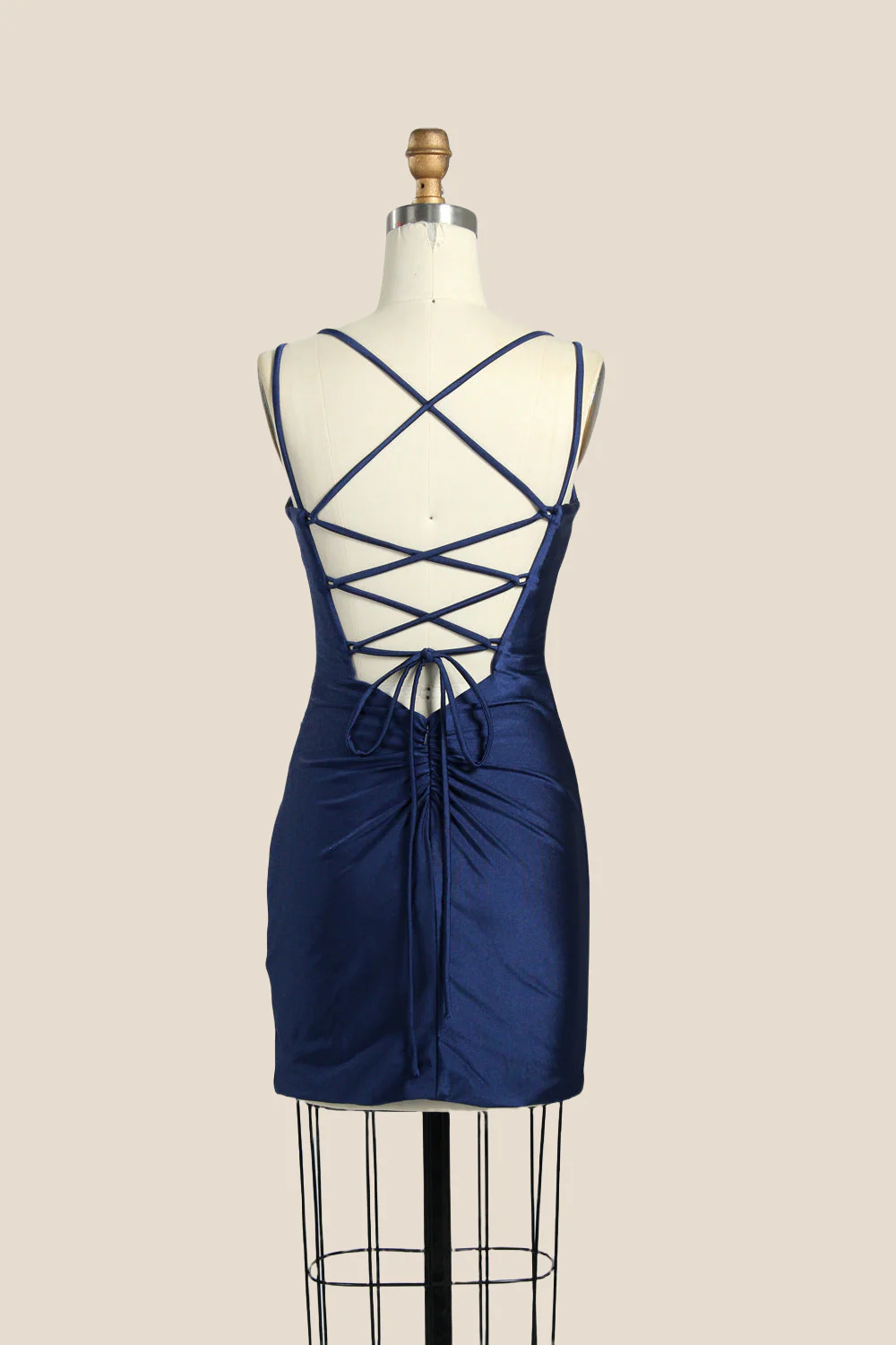 V-neck Pink Ruched Bodycon Short Dress - Image 10