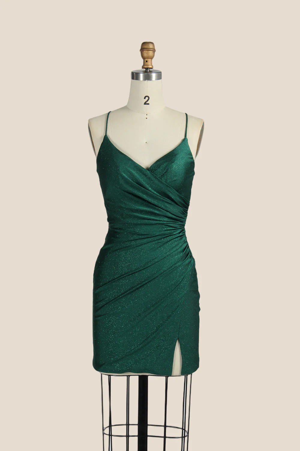 V-neck Pink Ruched Bodycon Short Dress - Image 11