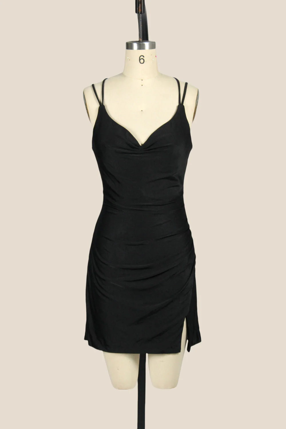 V-neck Pink Ruched Bodycon Short Dress - Image 17