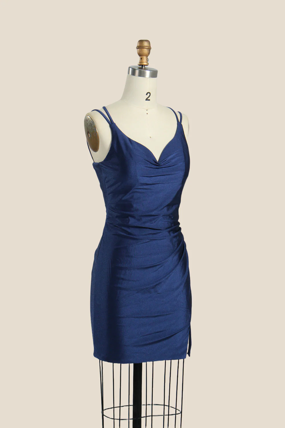 V-neck Pink Ruched Bodycon Short Dress - Image 9