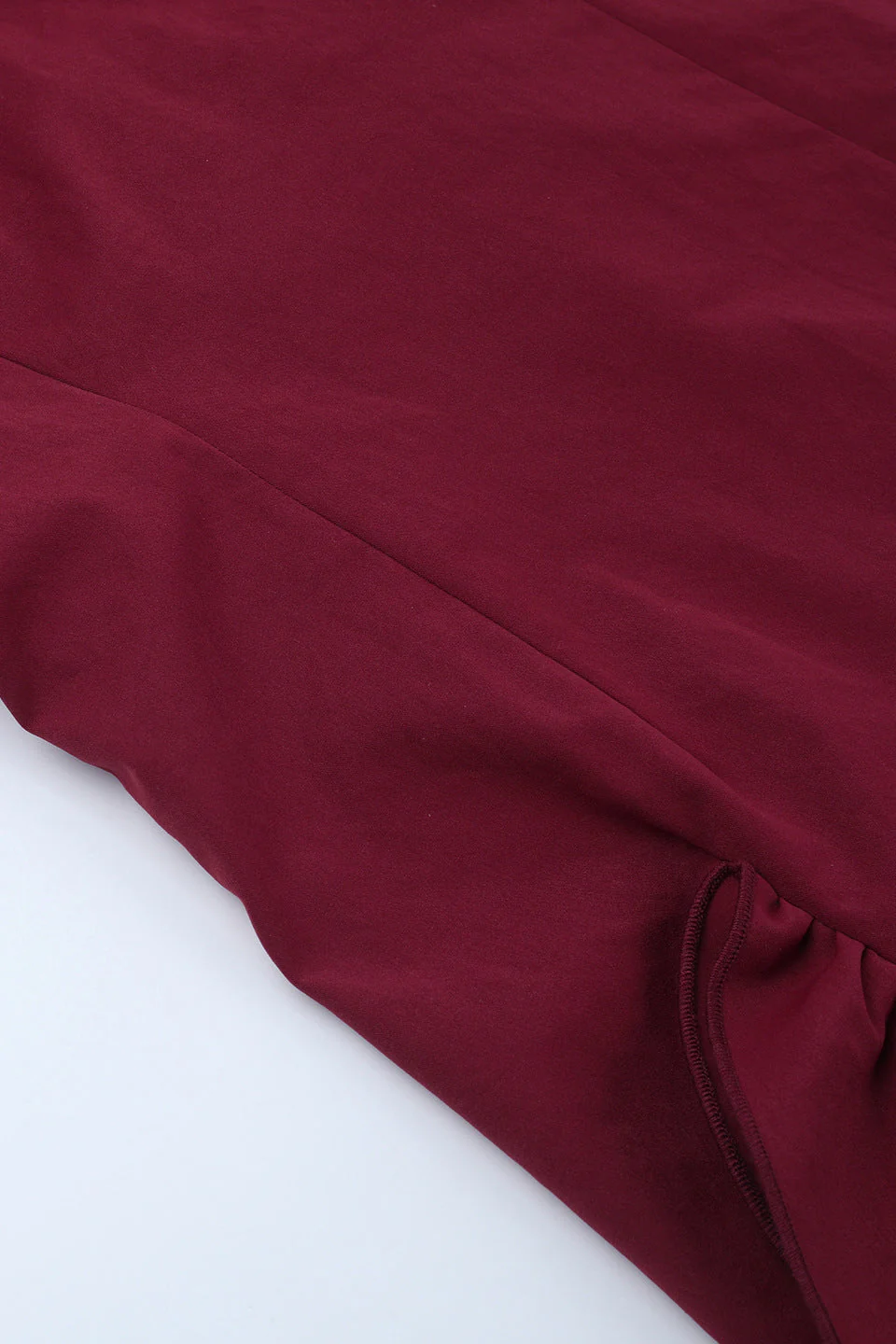 V-neck Wine Red Ruffle Long Party Dress - Image 13