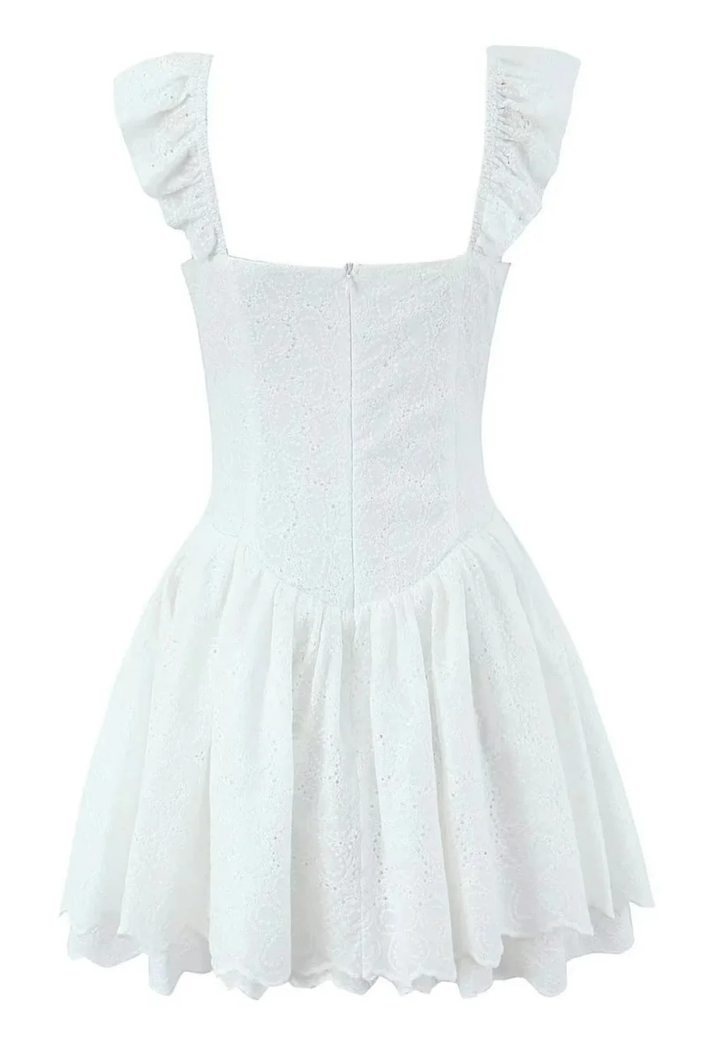 White Strap Lase-up Short Skirt - Image 2