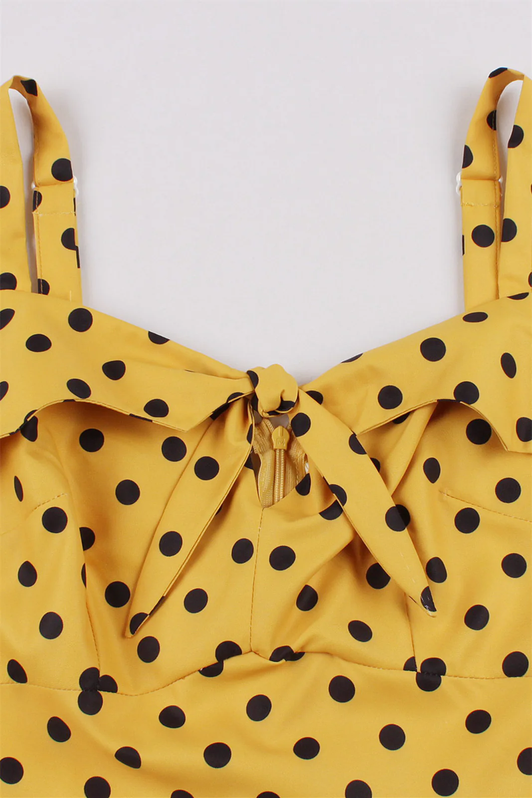 Yellow and Black Polk Dots Swing Dress - Image 3