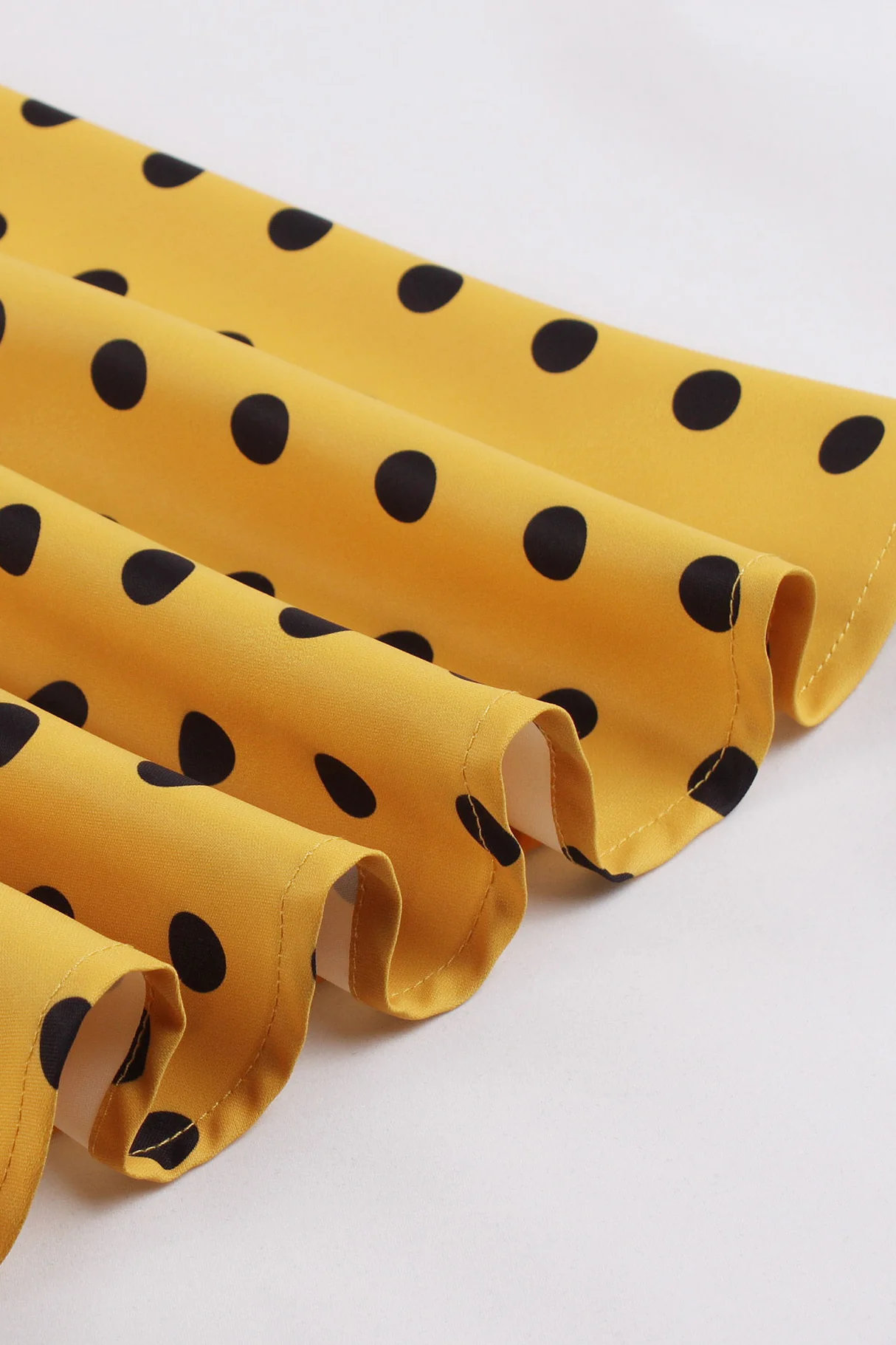 Yellow and Black Polk Dots Swing Dress - Image 4