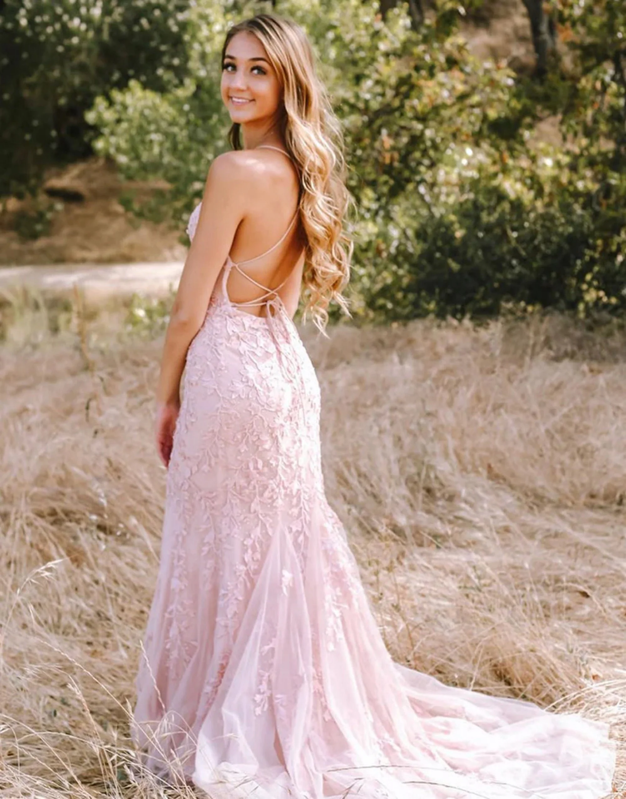 Yellow Mermaid Lace Appliques Long Formal Dress - Image 13