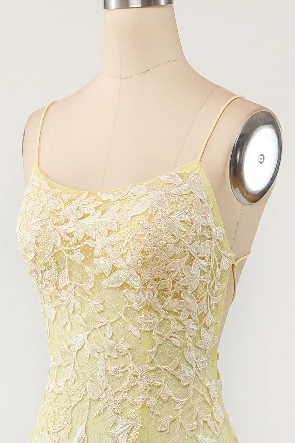 Yellow Mermaid Lace Appliques Long Formal Dress - Image 18