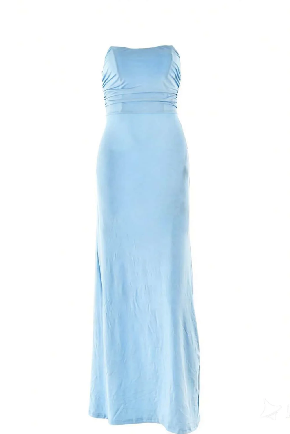 Yellow Strapless Spandex Fitted Long Dress - Image 4