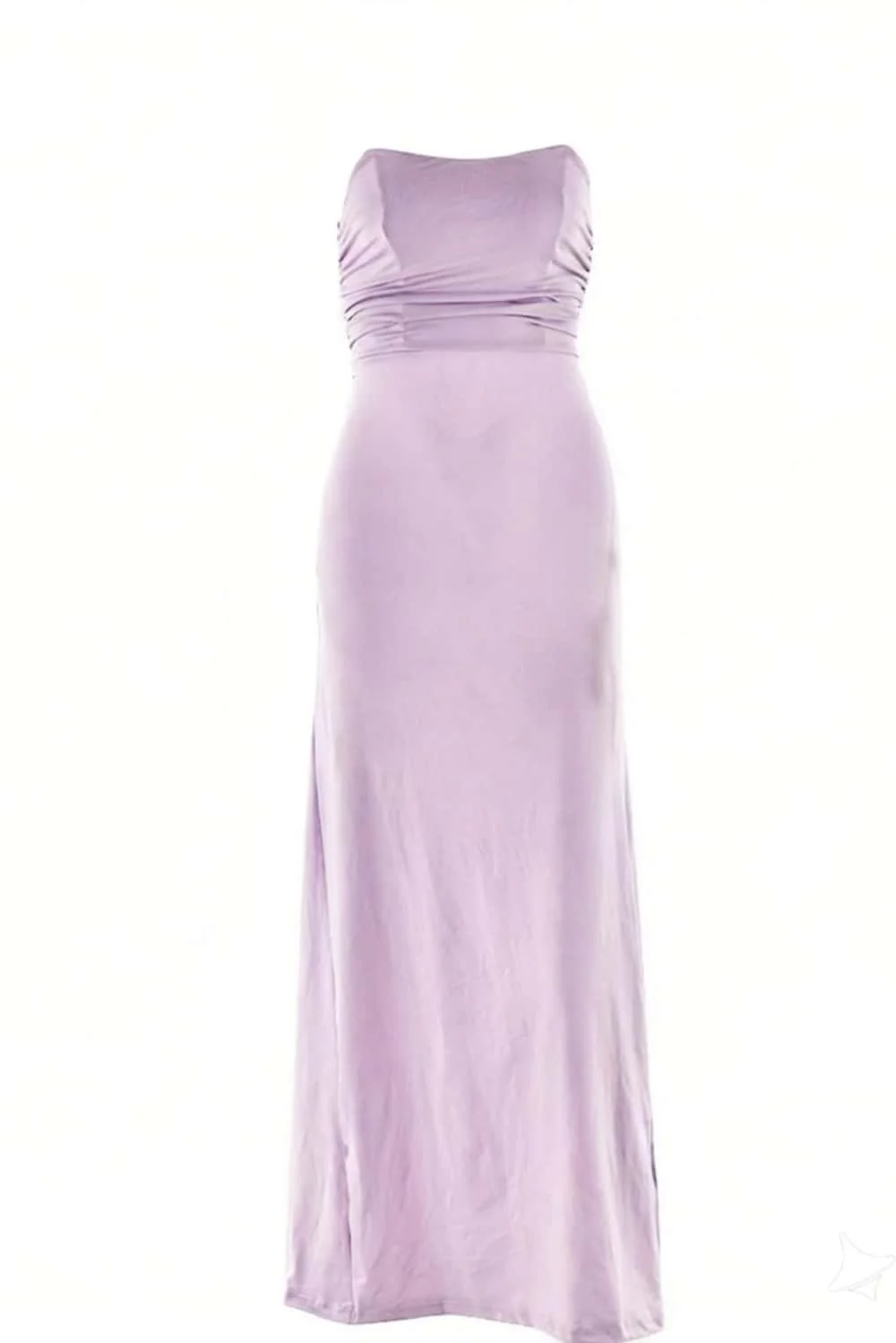 Yellow Strapless Spandex Fitted Long Dress - Image 6