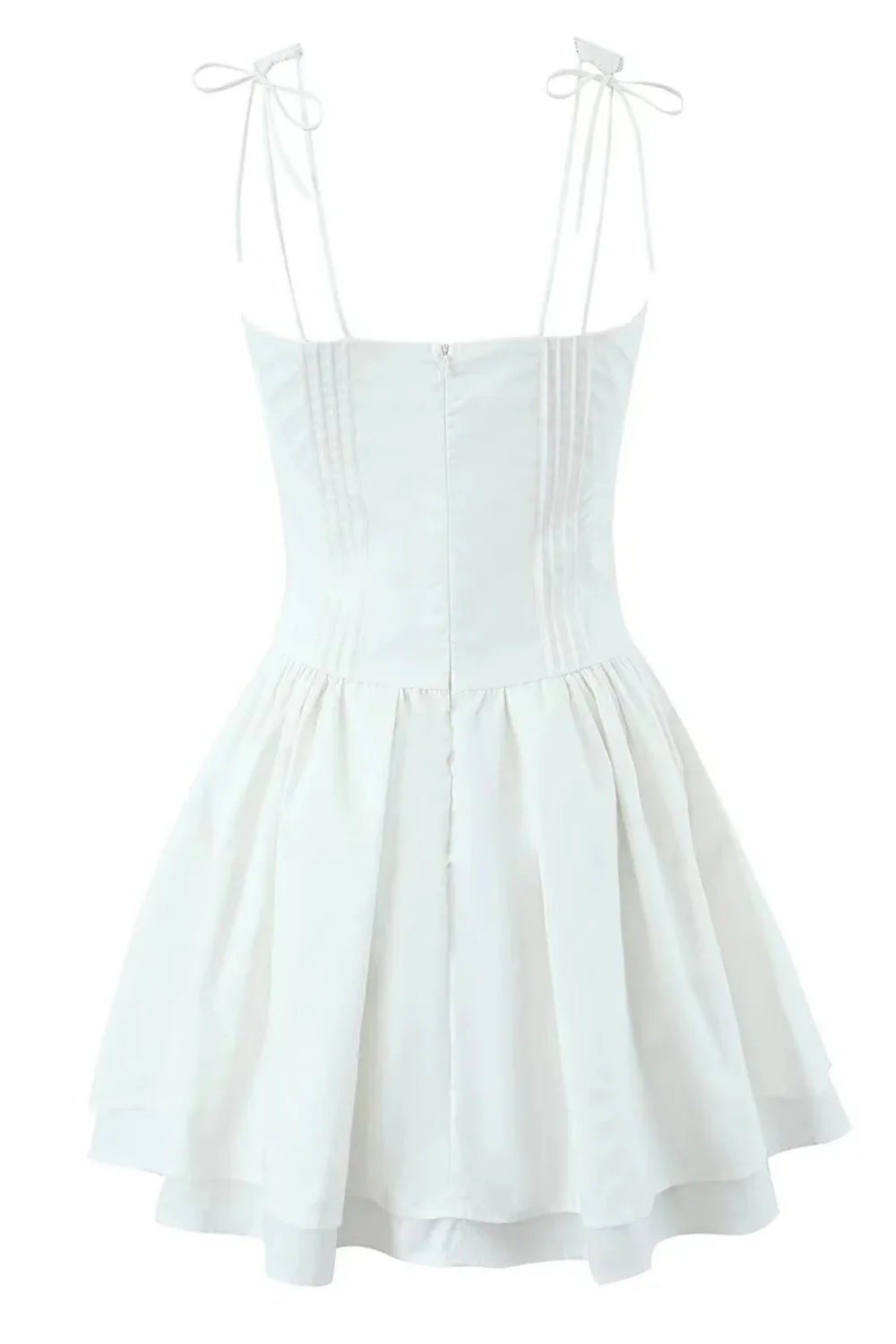 Yellow V-neck Lase-up Ruffle Party Dress - Image 4