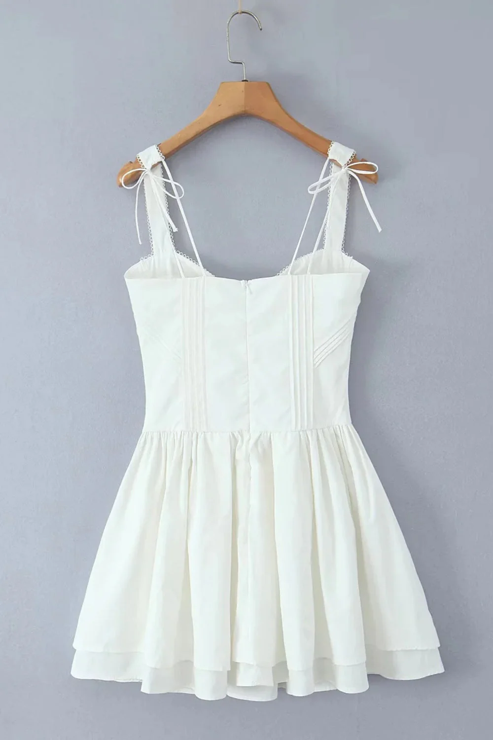 Yellow V-neck Lase-up Ruffle Party Dress - Image 6