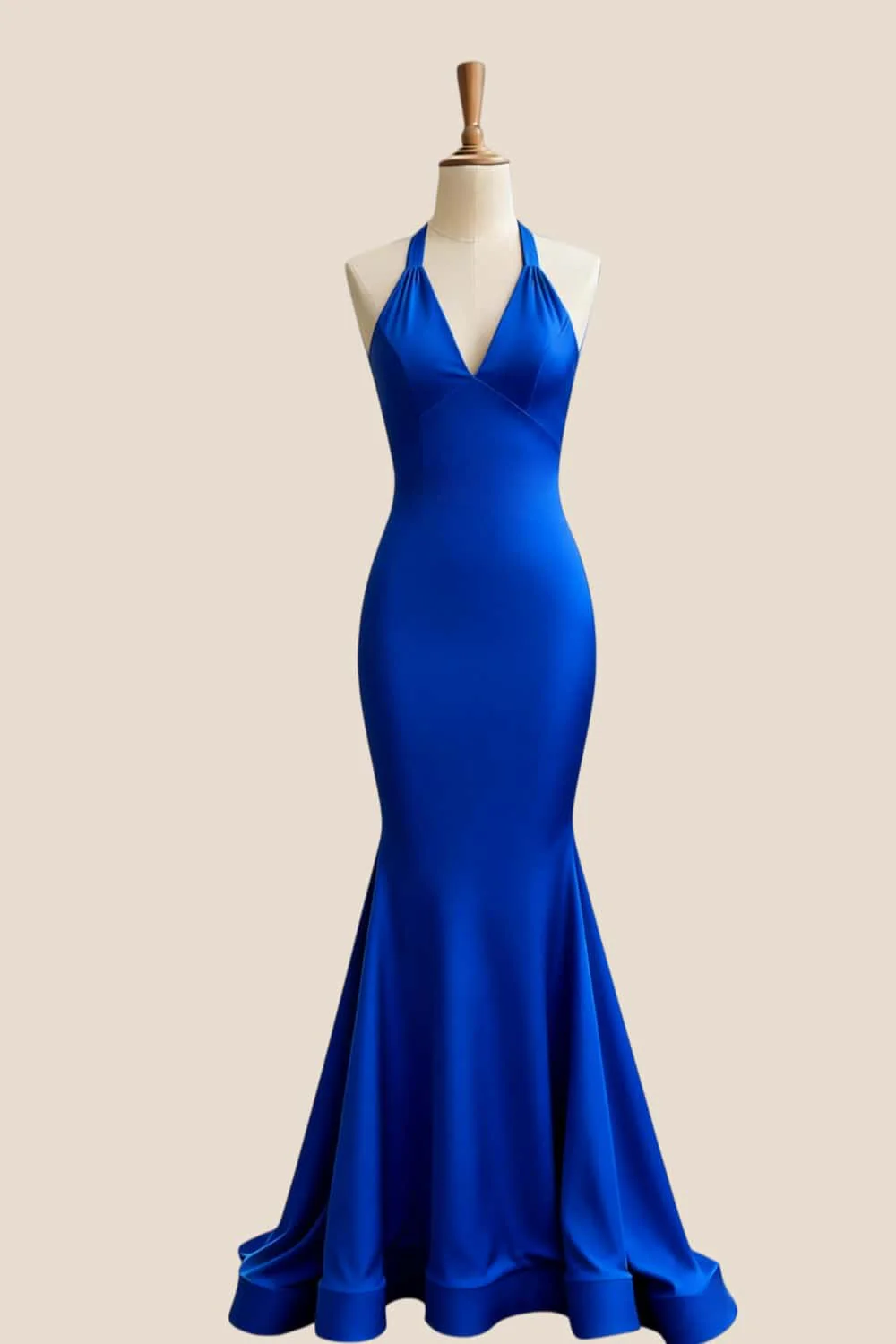 Yellow V Neck Mermaid Prom Dress with Train - Image 3